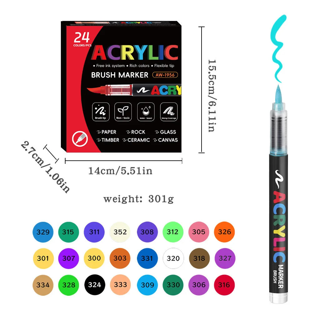 168 Colors Acrylic Markers Automatic Ink Control System