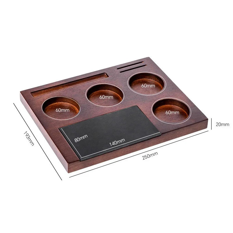 51-58mm Universal Coffee Tamper Station Stand Wooden Coffee