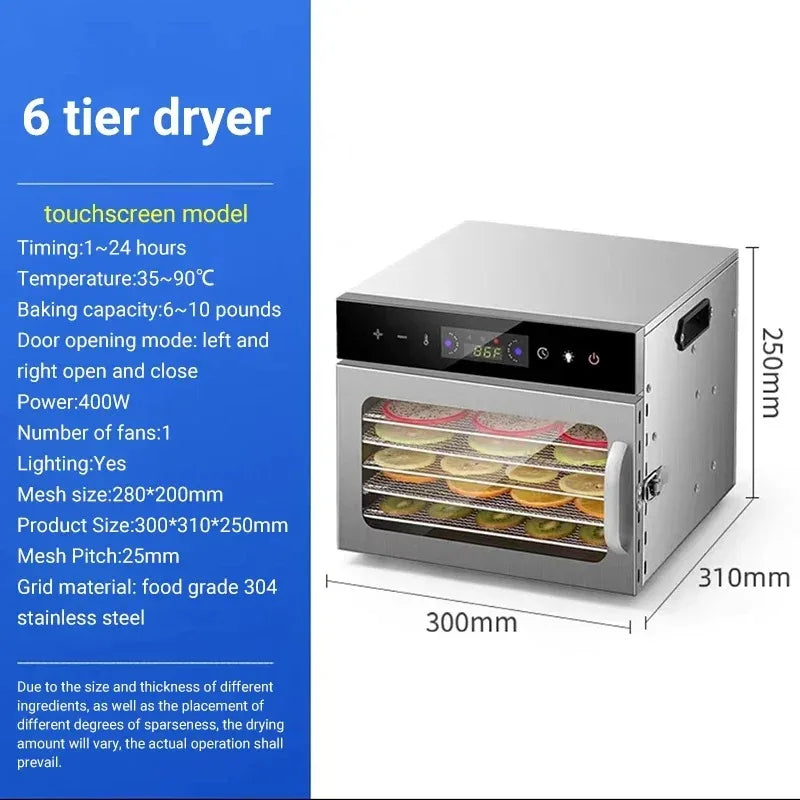 Divedeer 6-18 Layer Touch Screen Food Dehydrator Fruits