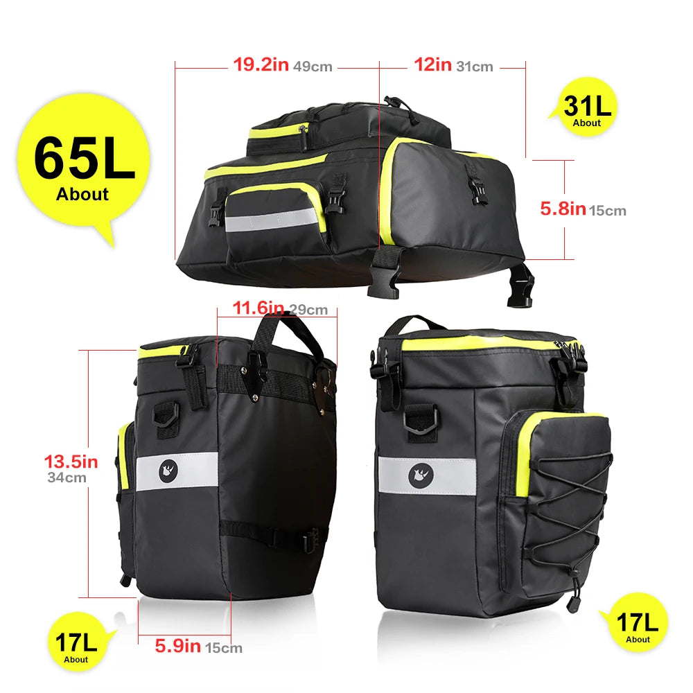Rhinowalk Bike Pannier Bag In Big Capacity Trunk