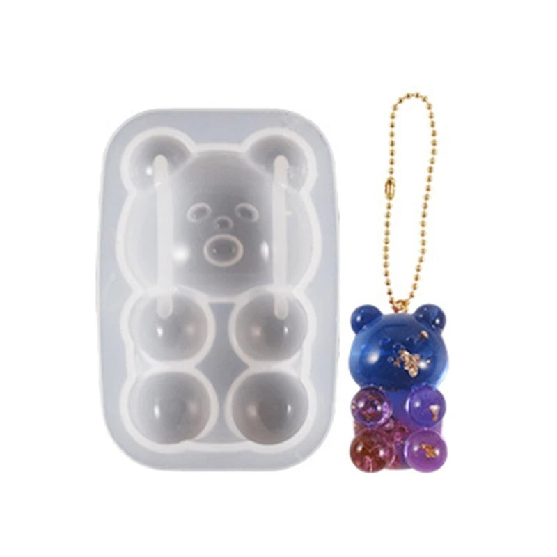 E0bf Diy Semi Three-Dimensional Bear Silicone Mold Epoxy