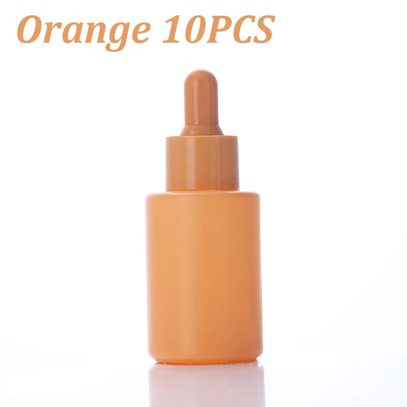 10pcs 30ml Dropper Bottles Macaron Colored Glass Container