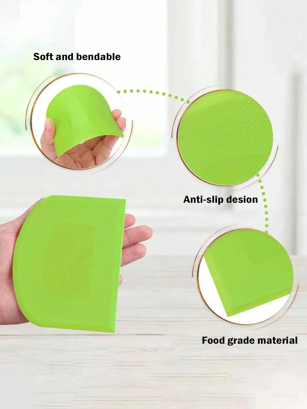 2pcs Dough Scraper Bowl Food-Safe Plastic Dough Cutter