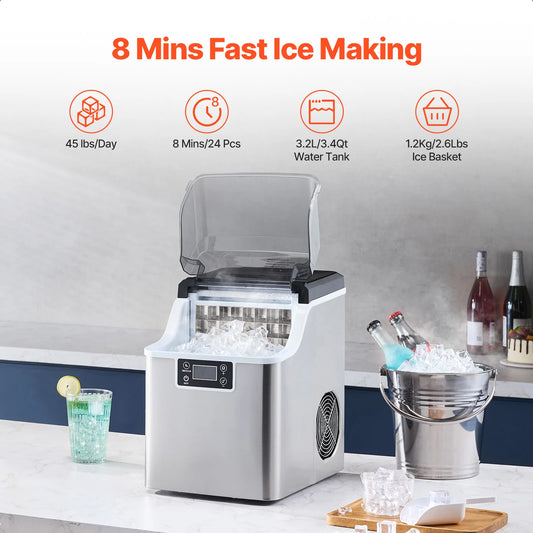 Succebuy Countertop Ice Maker 24/32 Cubes Ready In