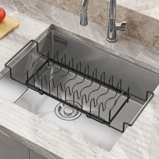 Non-Slip Expandable Dish Drying Rack Large Capacity Draining