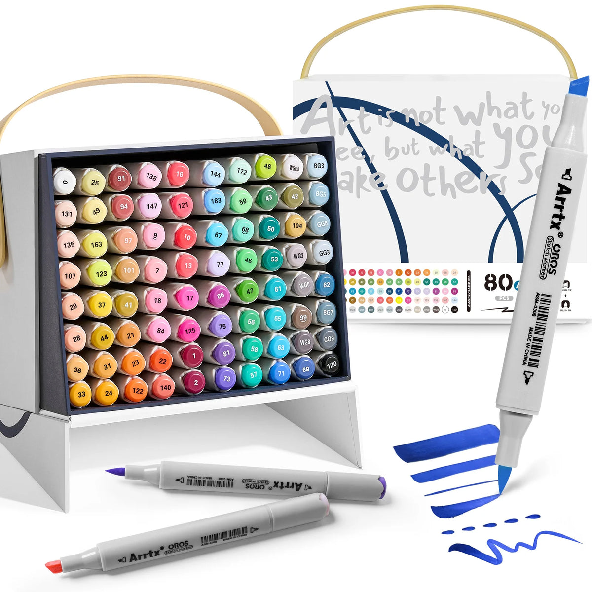 Arrtx Alcohol Markers 160 Color Brush Chisel Dual