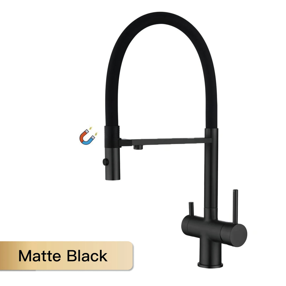 Modern Brushed Gold Brass Faucet Water Filtration Design