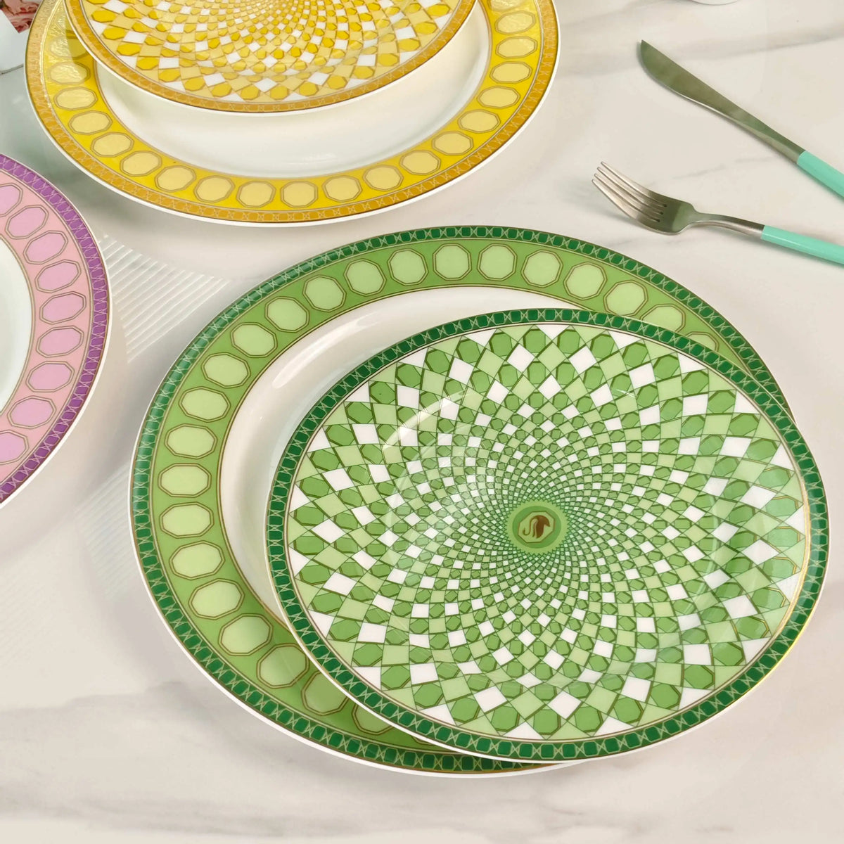 2pcs 10 Inch Bone China Tableware Dish Cake
