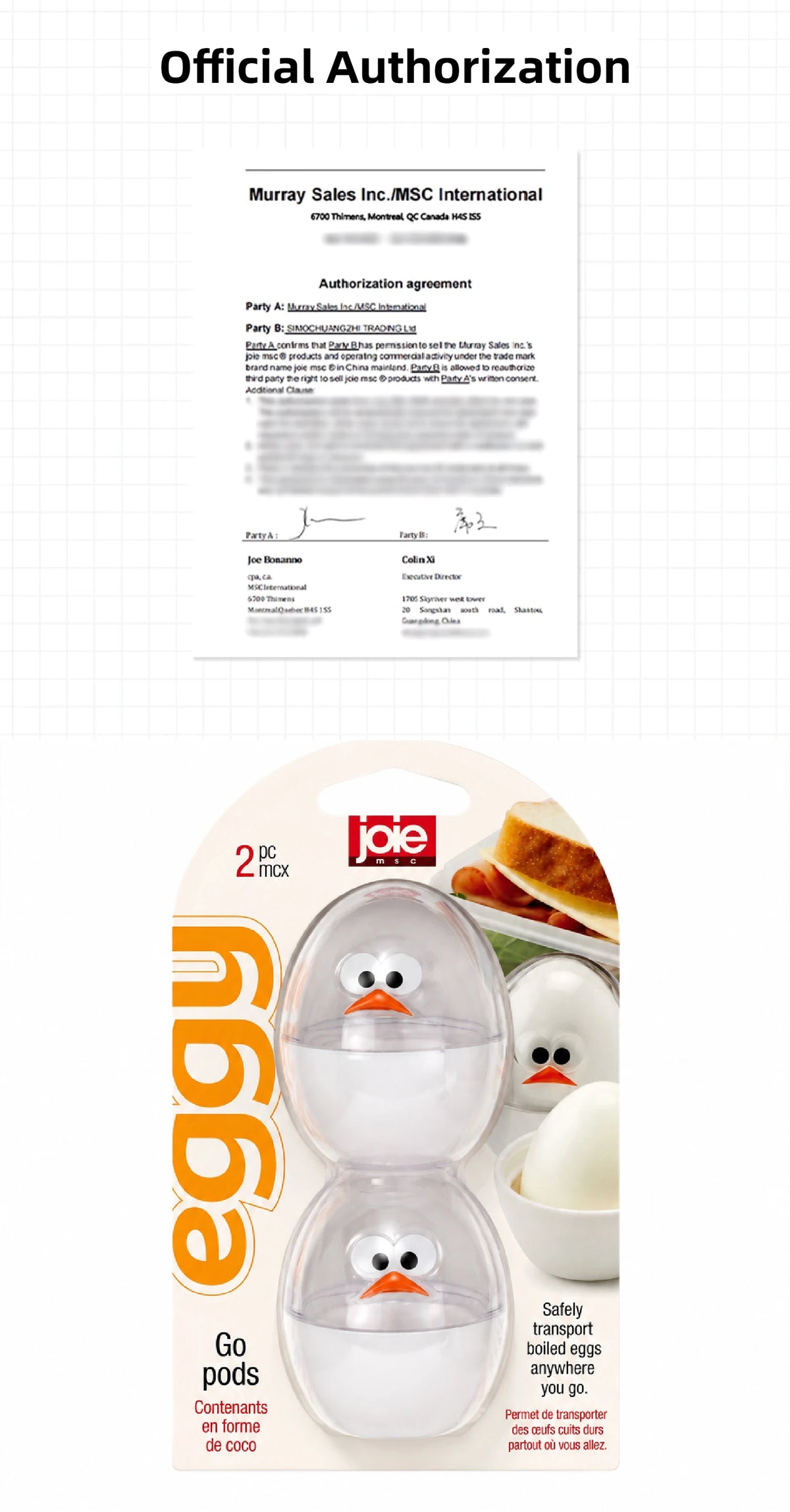 Joie Egg Holder 2pcs Shatter Proof Egg Case