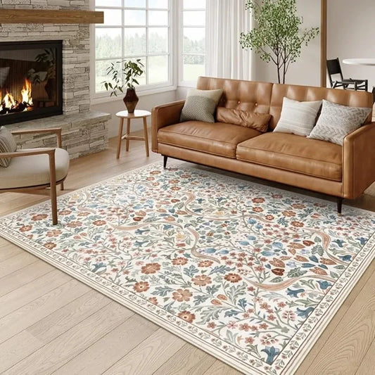 Vikama Vintage Flower Living Room Carpet Soft Easy