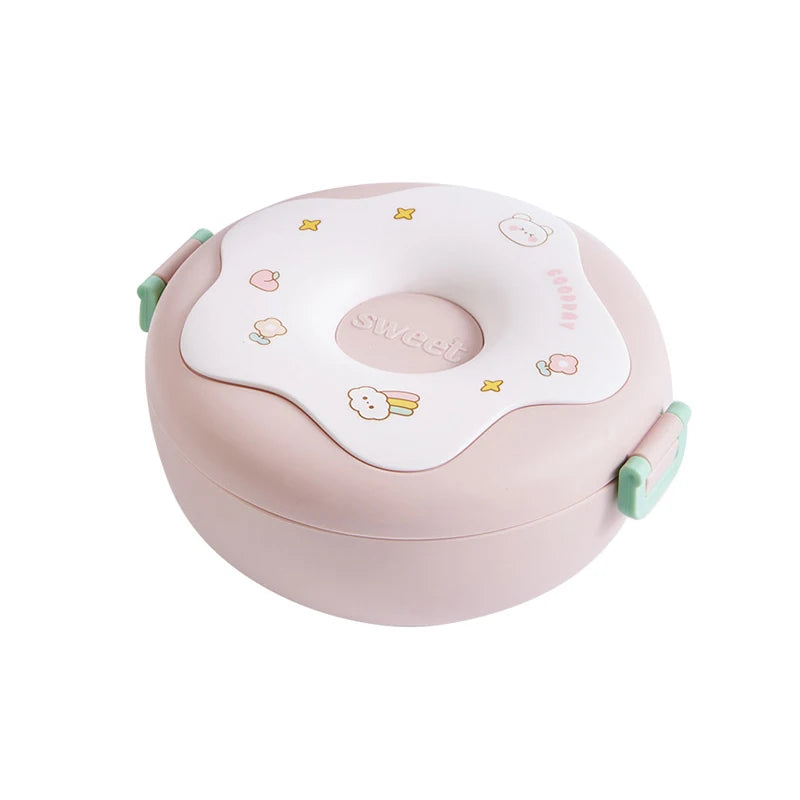 Lunch Box Kid School Child Snack Box Donut