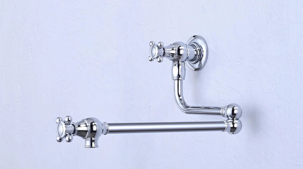 Brushed Gold Pot Filler Tap Wall Mounted Foldable