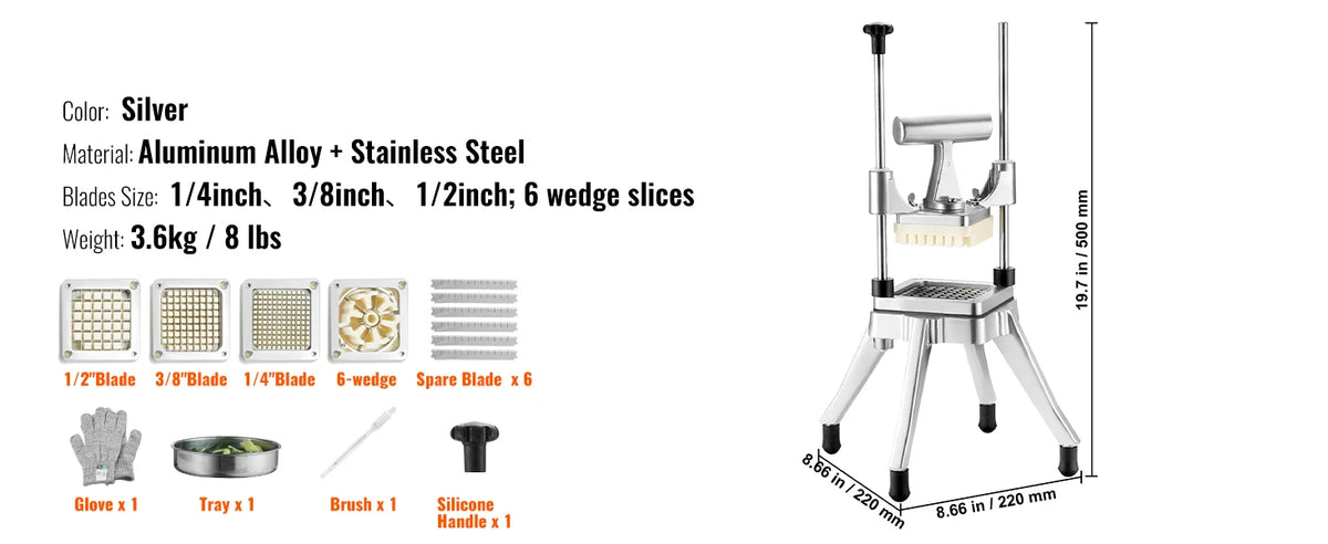 Succebuy Commercial Vegetable Fruit Dicer Cutter Potato Slicer