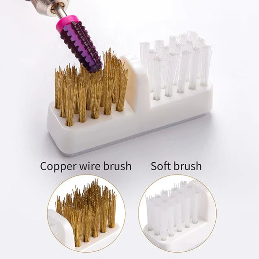 Electric Nail Drill Bits Cleaning Brush Dustproof Box