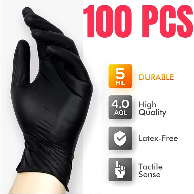 Disposable Glove Packaging Black Nitrile Gloves Cooking Car