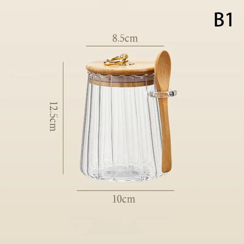Airtight Food Containers Storage Pots Glass Jar Lid
