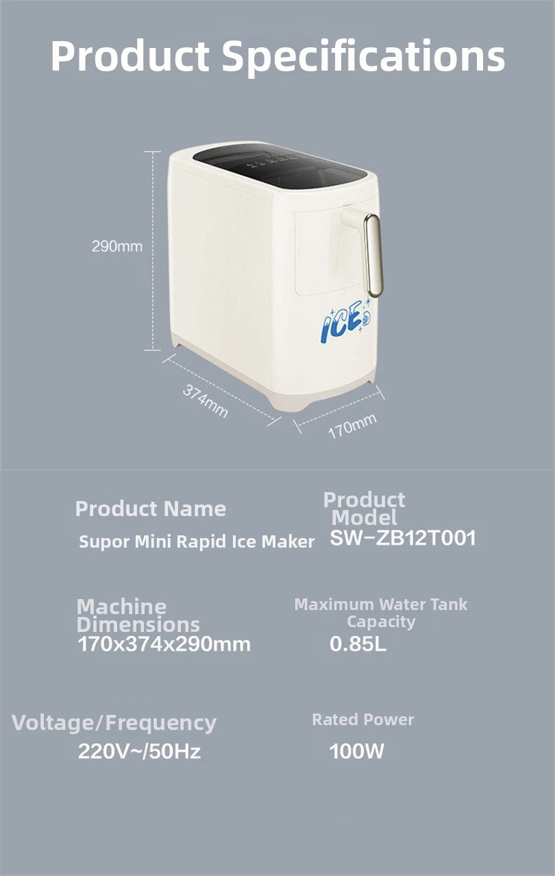 Mini Ice Maker Machine Dorm Student Automatic Ice
