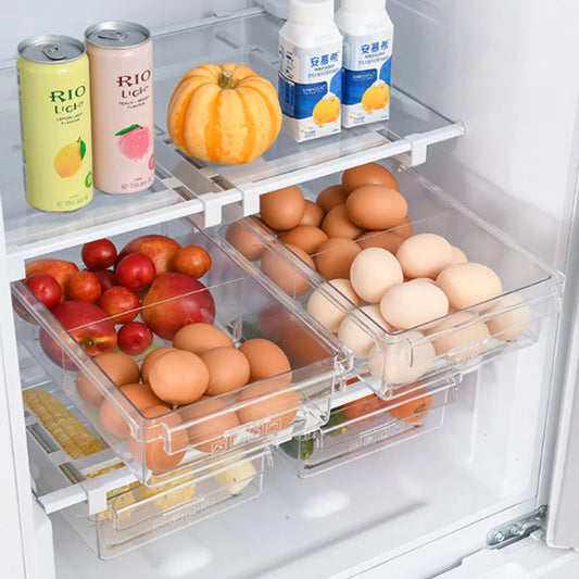 Fridge Organizer Storage Rack Fridge Freezer Shelf Pull-Out
