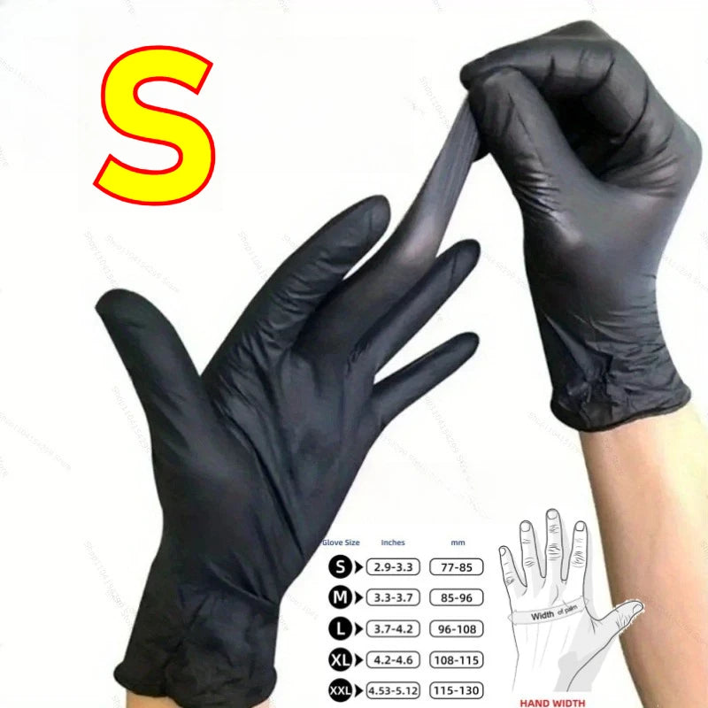 Disposable Gloves Black Nitrile Gloves Durable Cooking Tattoo