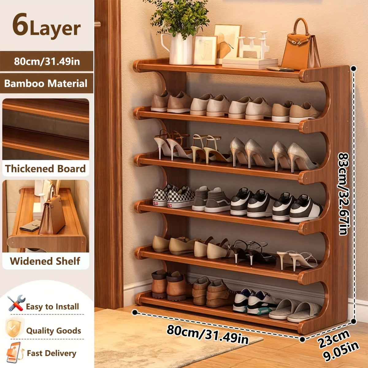 Practical Storage Rack Shoe Rack Space-Saving Design Multi-Layer