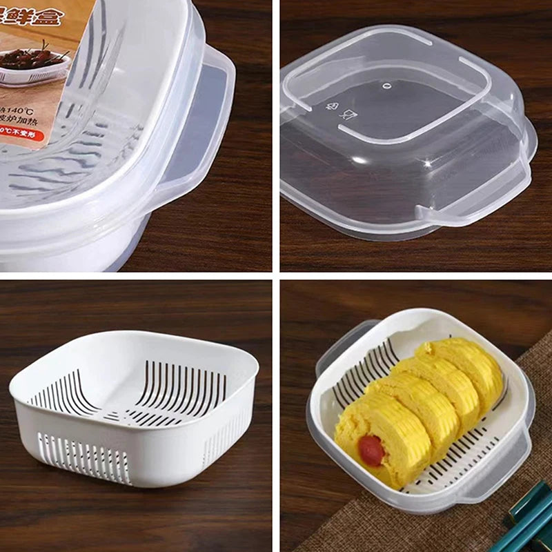 Food Storage Container Rice Fruit Preservation Box Microwave