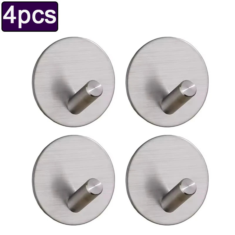 4pcs Waterproof Bathroom Robe Coat Towel Hanger Hooks