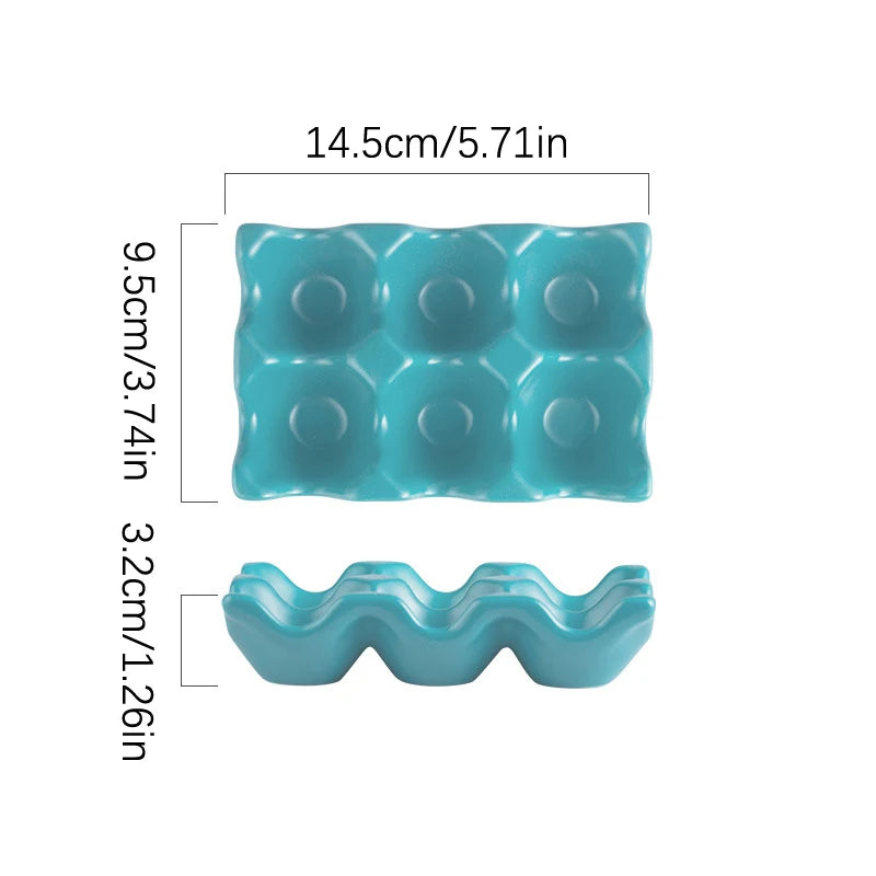 Grids Egg Holder Ceramic Anti-Slip Egg Box Refrigerator