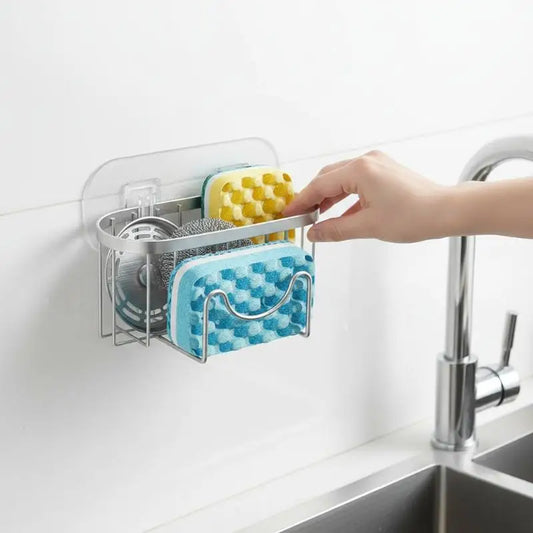 Sink Organizer - Stainless Steel Suction Sponge Stand