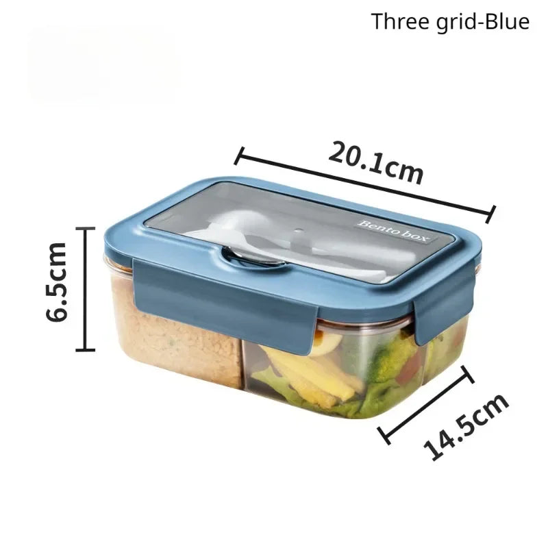 Lunch Box Tableware Office Workers Square Divided Microwave
