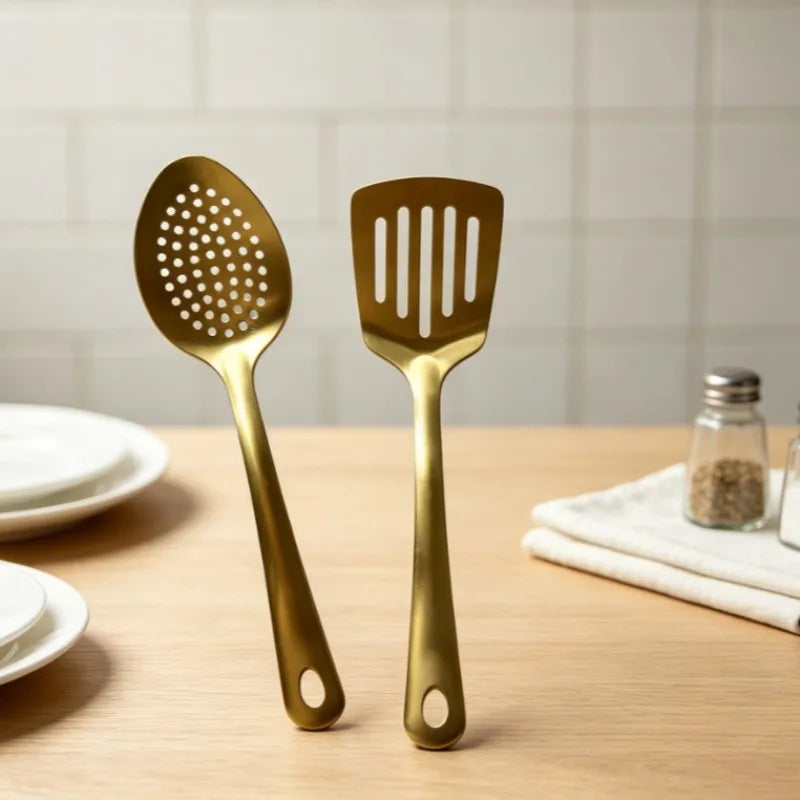 Gold Utensils Stainless Steel Cooking Cooking Spatula Slotted