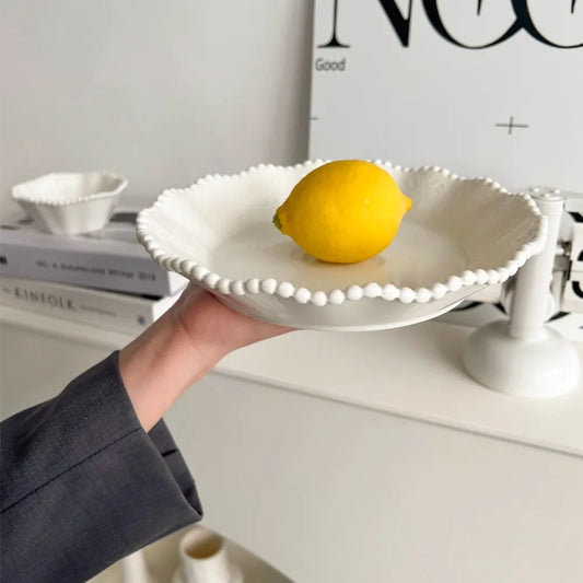 Ceramic Pearl Plates & Bowls - Practical Breakfast