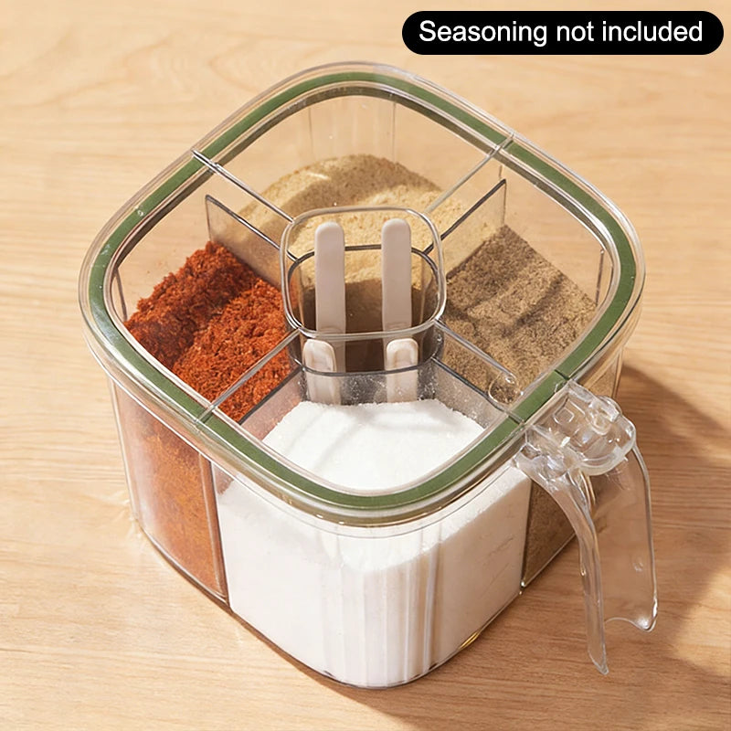 Grids Transparent Lid Spice Jar Seasoning Salt Pepper