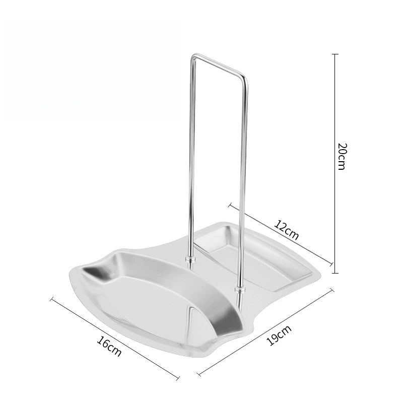 Pot Lid Holder Spoon Rest Stainless Steel Utensils