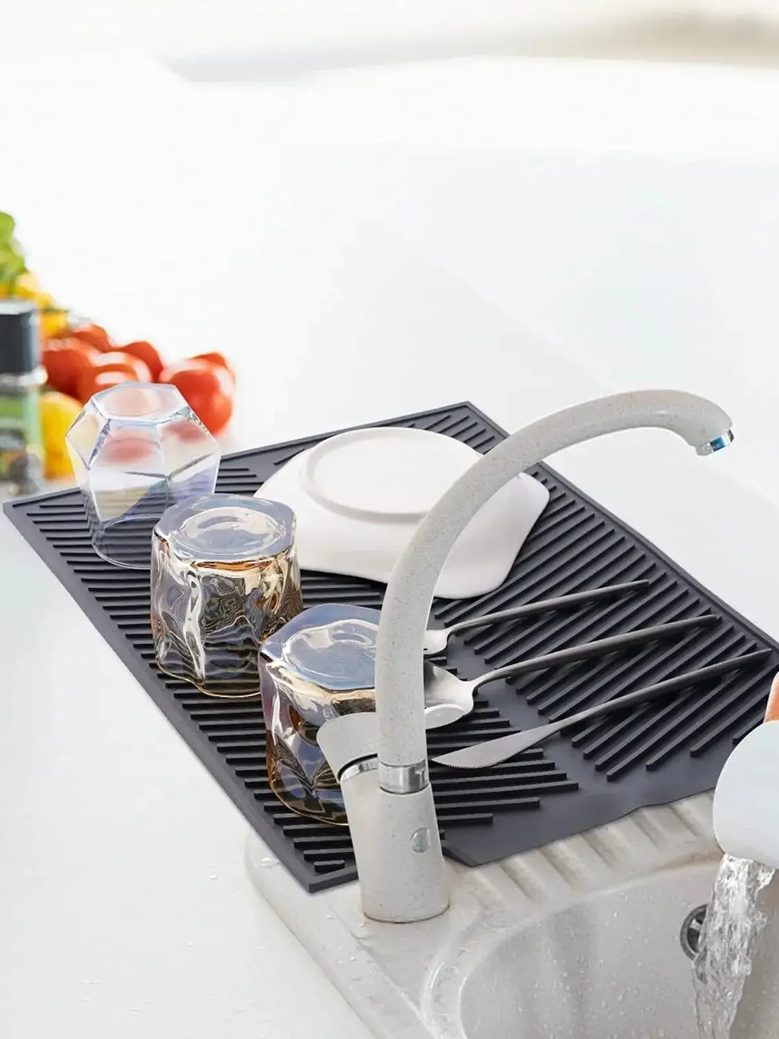 Dish Drying Mat Counter Silicone Large Dish Drying
