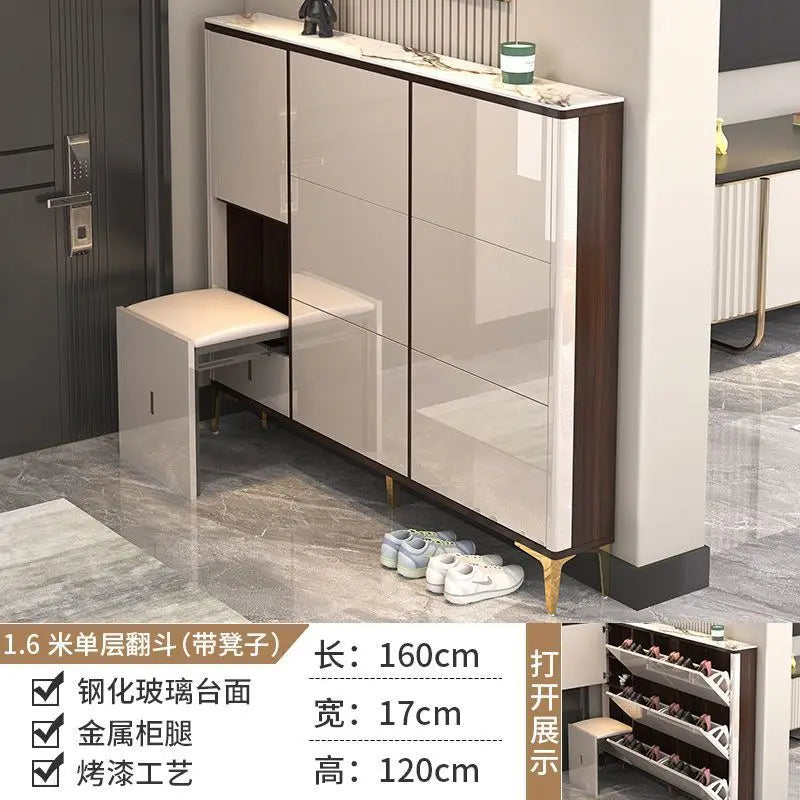Luxury Ultra-Thin Shoe Cabinet Organizer Storage Living Room