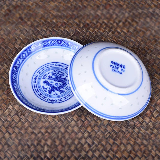 3pcs Inch Blue White Porcelain Flavor Dish Chinese