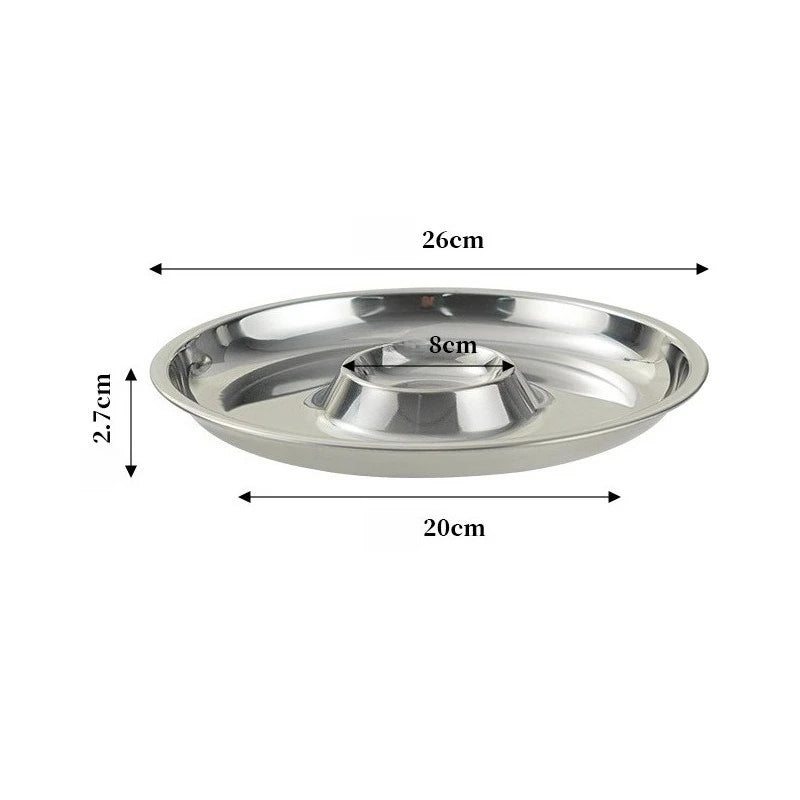 Stainless Steel Sashimi Ice Plate Round Dipping Dish