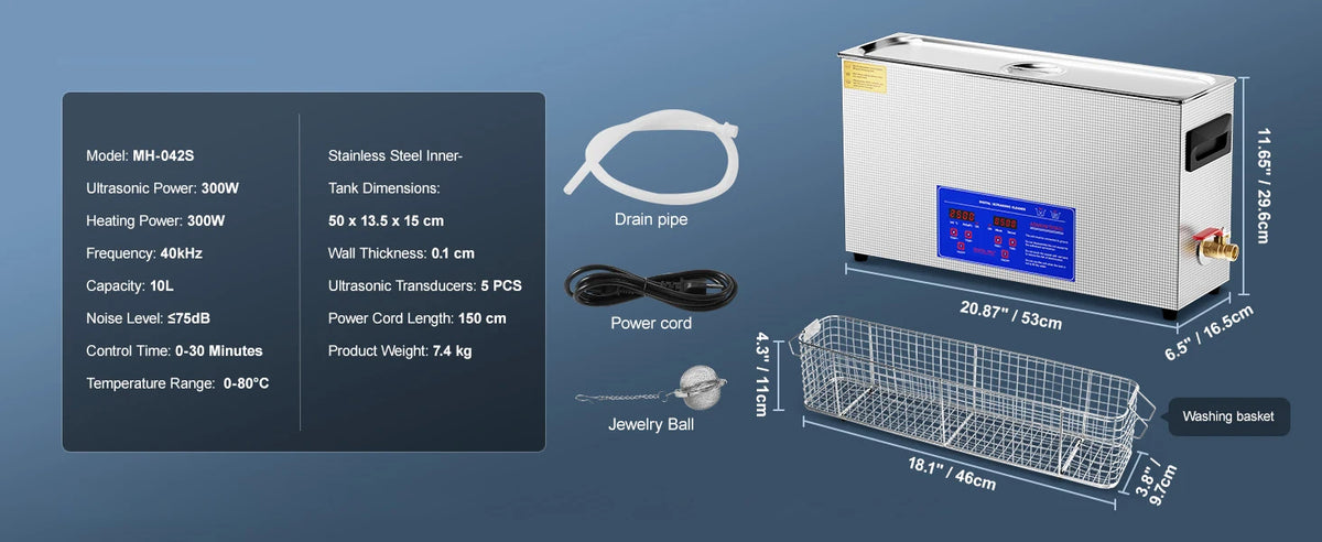 Succebuy 10l Ultrasonic Cleaner 300w 40khz Professional