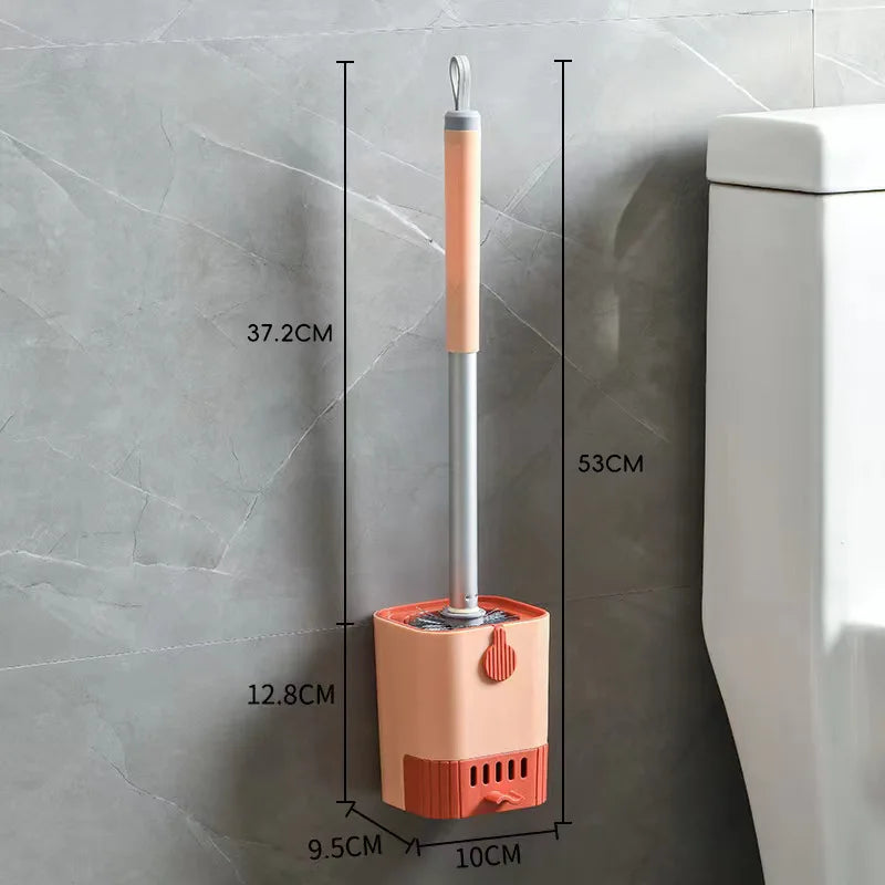 Toilet Brush Holder Wall Mounted Long Handle Toilet