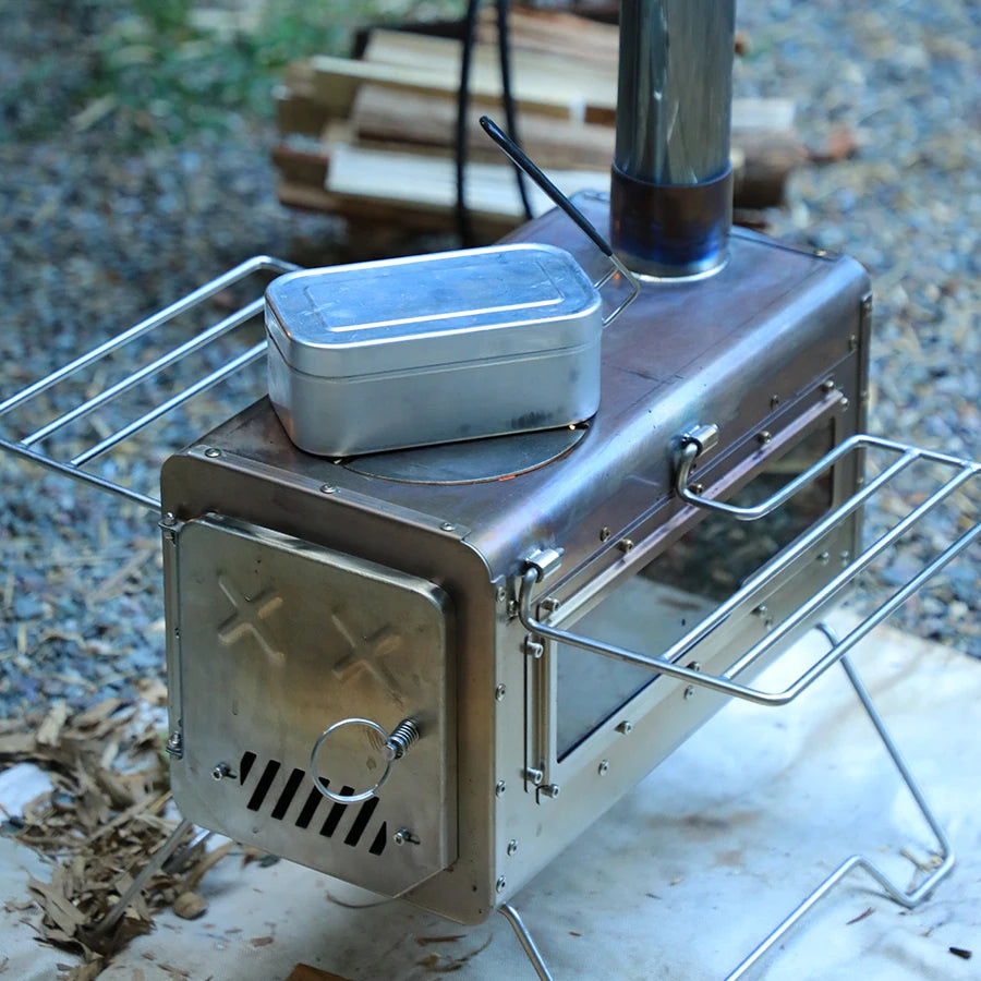 Soomloom Stainless Steel Firewood Stove Side Shelf Firewood