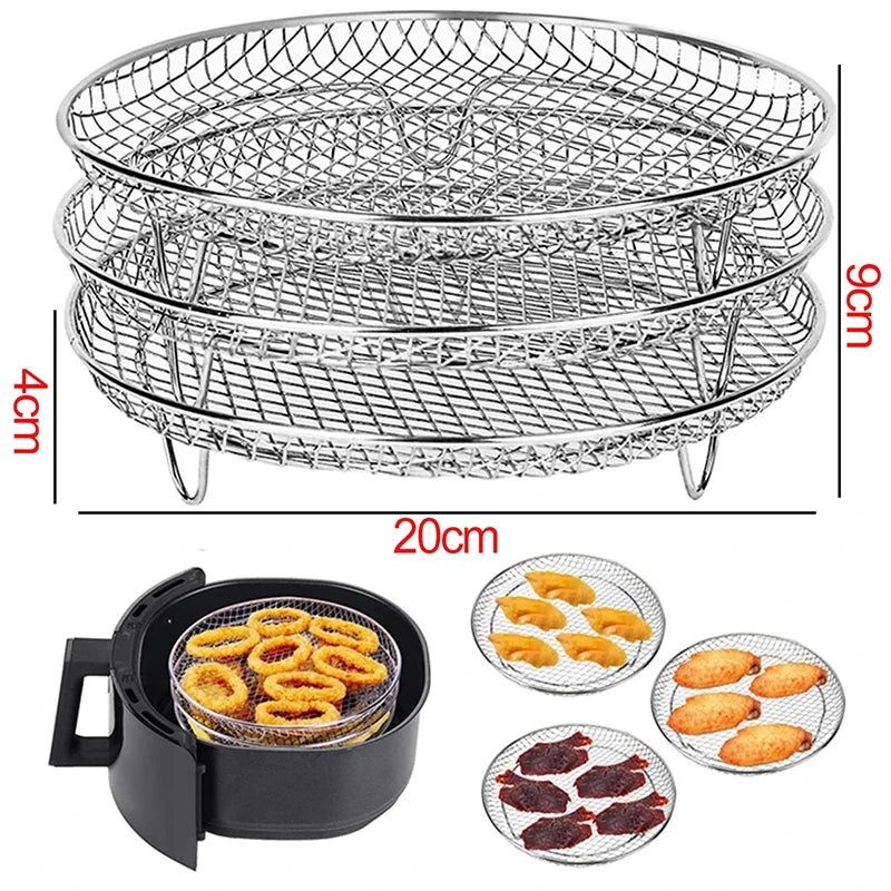 Air Fryer Baking Rack Metal Square/Round/Rectangle Oven Grill