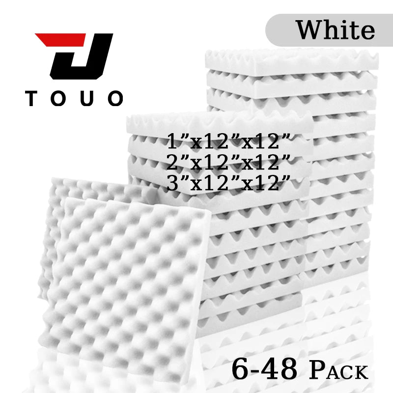 Touo Acoustic Foam 6/12/24/48pc Acoustic Sponge Sound Insulation