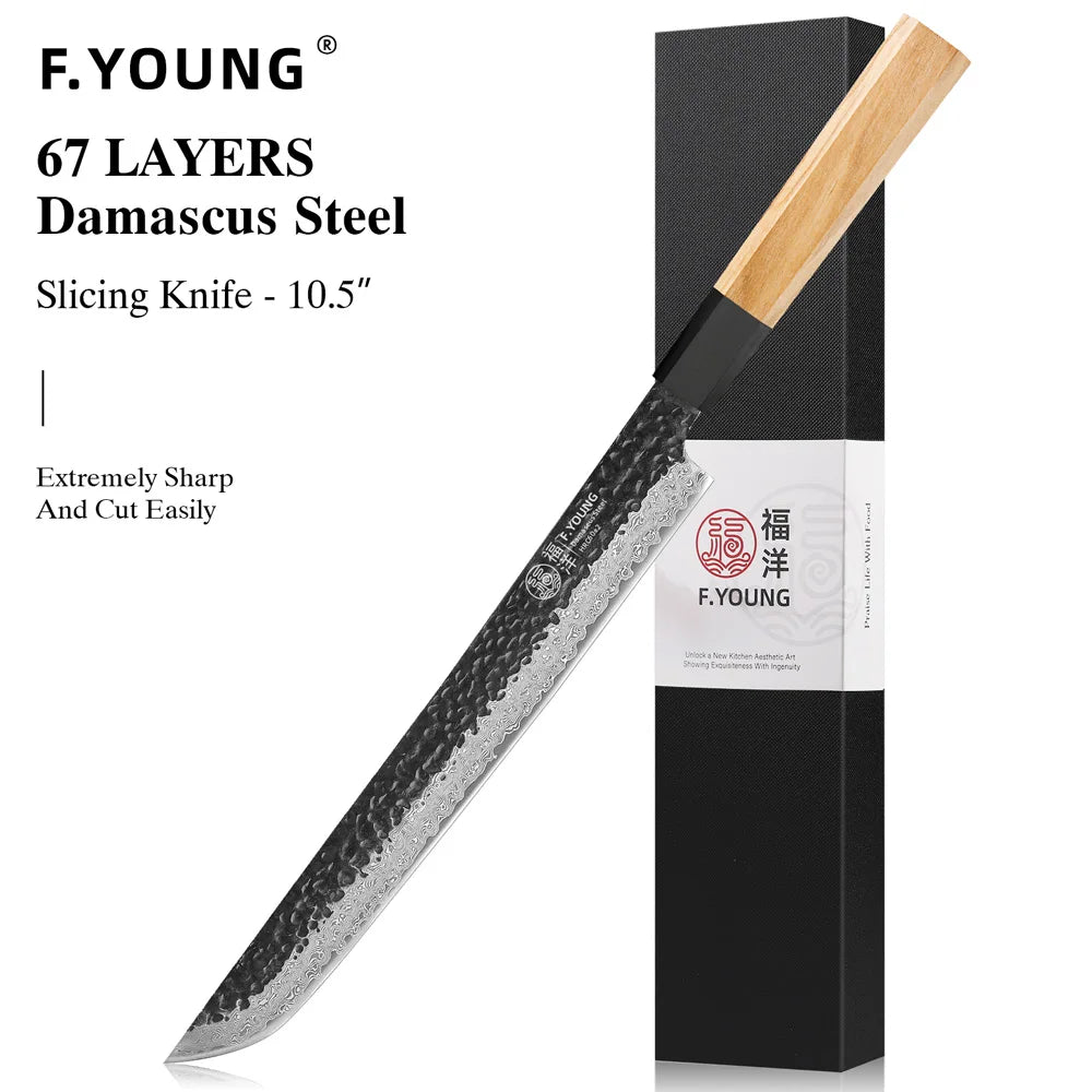 Young Damascus Steel Knives Japanese Hand Forged Chef