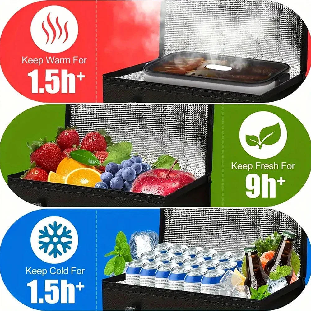 1pc Large Insulated Food Bag Reusable Foldable Cold