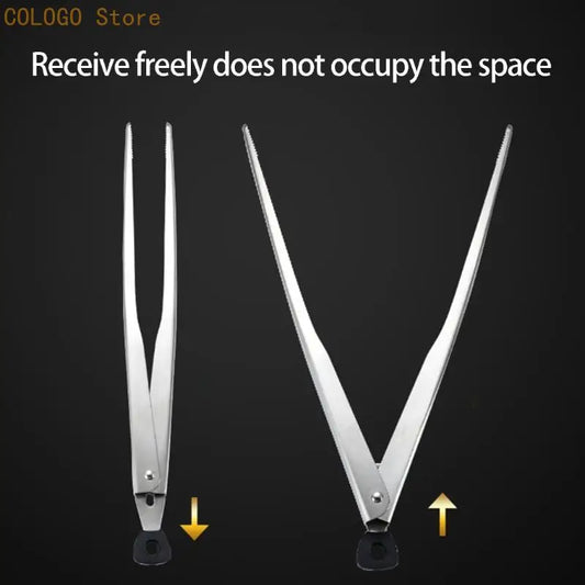 Stainless Steel Tongs Comfortable Handle Locking Adjustable Jaw