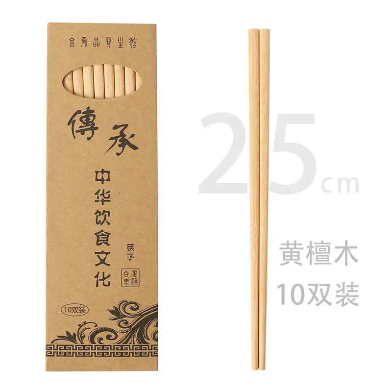 10 Pairs Natural Rosewood Chopsticks Reusable Healthy Chinese
