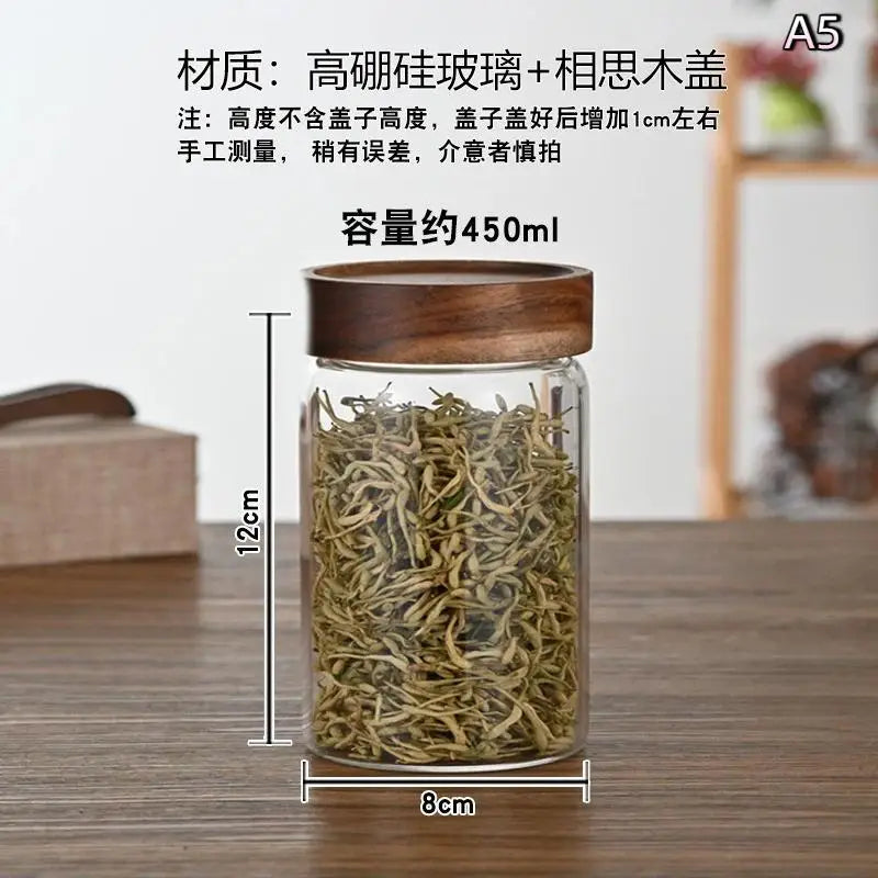 1pcs Coffee Beans Sealed Tank Transparent Glass Container