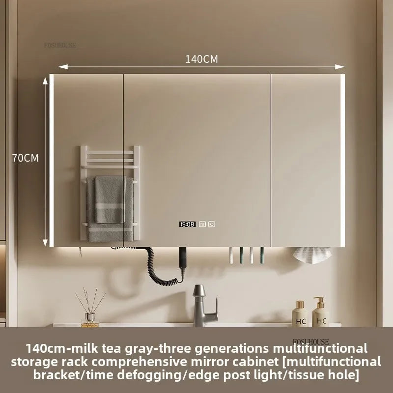 Smart Bathroom Mirror Storage Cabinet Light Bathroom Mirror