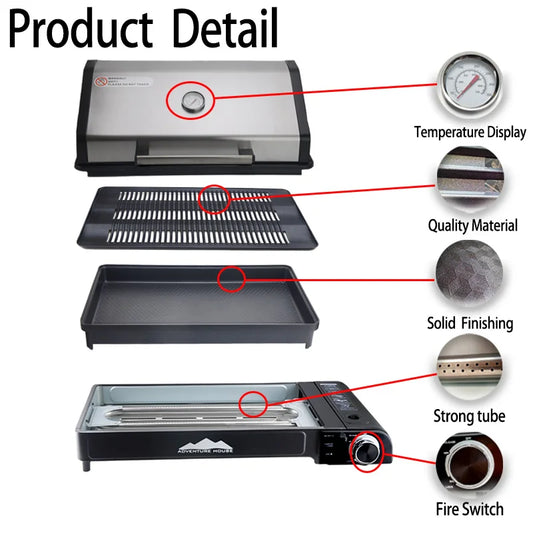Camping Multi Gas Grill Bbq Stove Grill Folding