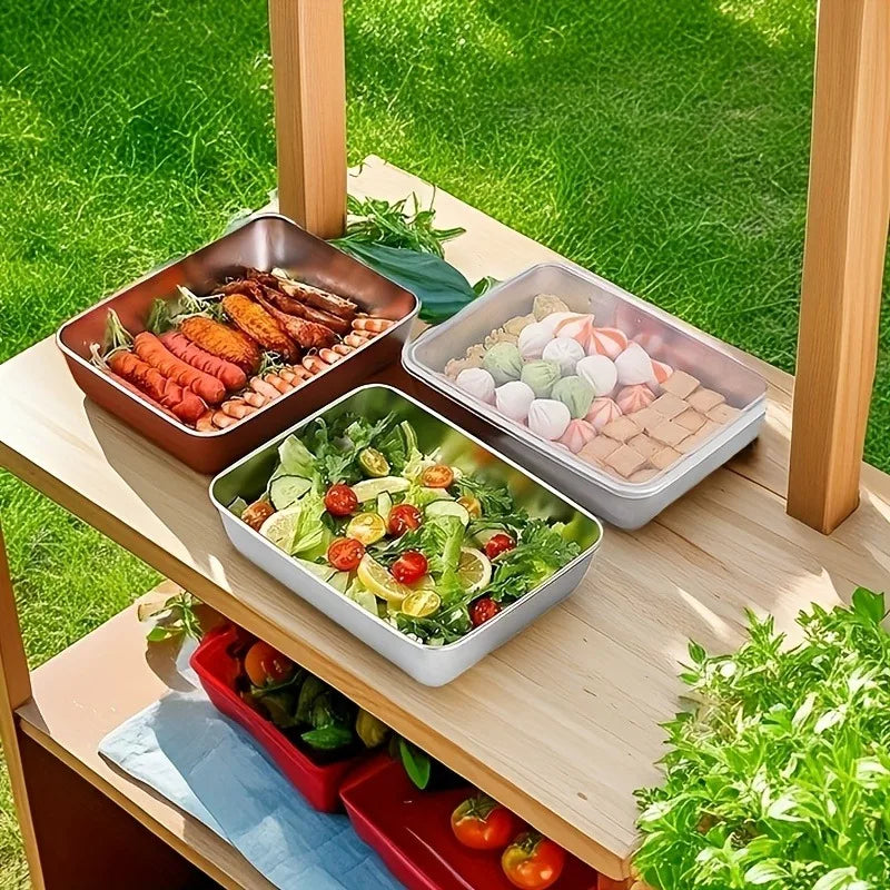 10pcs Stainless Steel Food Storage Container Meal Prep